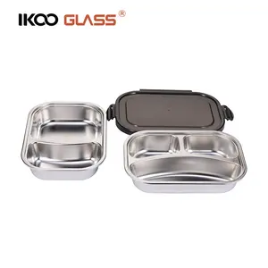 wholesale divided stainless steel food tray with lid