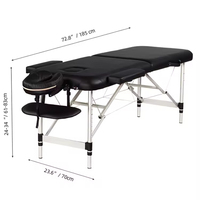 Tables et lits de massage pliables portables en aluminium, lit de massage de nouvelle conception, extra large, hauteur réglable, table de massage de spa