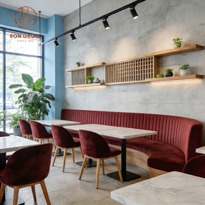 Mesa Redonda de Mármol Personalizada Ron Group, Asientos Cómodos de Terciopelo, Muebles de Restaurante, Silla <span class=keywords><strong>y</strong></span> Mesa - Product Image 3
