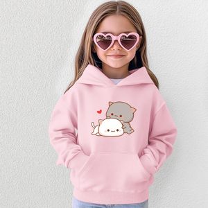 FOXA Sudadera con capucha de gato para mujer, sudadera de algodón con gráfico Kawaii y bolsillo, jersey de punto de manga regular - Product Image 4