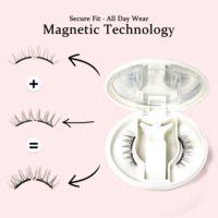 Kit de faux cils magnétiques doux marron mat noir en gros, extensions de cils réutilisables en PBT, format voyage pour débutants
