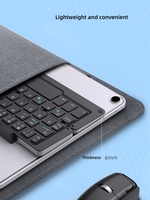 Nouveau clavier sans fil capacitif pliable mini en aluminium + plastique, ultra fin, 58 touches, rechargeable, type C, pour ordinateur de bureau/ordinateur portable/tablette