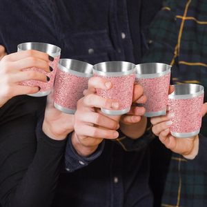 Copas de vino ostentosas de 1oz, vasos de chupito de Metal con purpurina, vasos de chupito rosas de acero inoxidable para novia, boda, <span class=keywords><strong>whisky</strong></span>, cumpleaños de mujer - Product Image 6