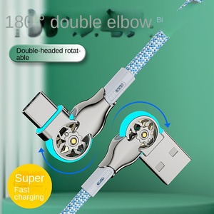 2023 Với Nước Màu Xanh Bện Xoay Nhanh Chóng Sạc Cho Iphone 15 Loại C Cáp Dữ Liệu Với LED Flash Sạc Cho Iphone 15 - Product Image 4