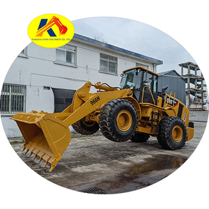 รถตักล้อยาง CAT 966H สีเหลือง สำหรับงานก่อสร้างฟาร์ม  ใช้แล้ว  รับน้ำหนักได้ 6 ตัน  เครื่องยนต์ไฮดรอลิก Caterpillar  ระบบเบรก Denison - Product Image 1