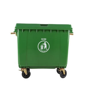 <span class=keywords><strong>Bidone</strong></span> per Rifiuti da Esterno AF07660 BAIYUN, Grande Capacità 660L, Robusto con 4 Ruote e Manico in Metallo - Product Image 1