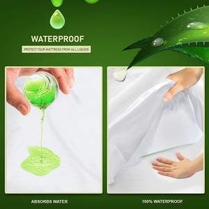 वाटरप्रूफ गद्दे रक्षक कपास टेरी तौलिया एलो वेरा ने अतिरिक्त गहरे कवर एंटी एलर्जी और सांस लेने योग्य का इलाज किया - Product Image 3