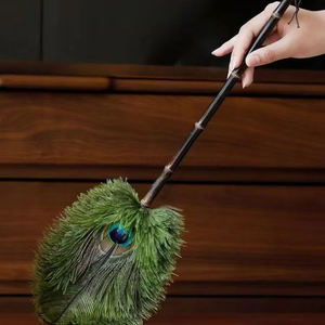 Meilleur <span class=keywords><strong>plumeau</strong></span> en plumes de paon et d'autruche pour le nettoyage des bijoux, des objets culturels, des étagères d'ordinateur, élimination de la poussière, décoration rétro pour la maison - Product Image 3