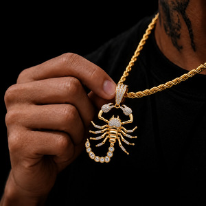 Oferta Especial: Collar con Colgante de Escorpión Hip Hop <span class=keywords><strong>CZ</strong></span>, Chapado en PVD, Joyería de Moda para Hombre, Regalo para Fiestas y Eventos - Product Image 5