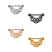 Clips de tétons en acier inoxydable 14G tendance, anneaux de tétons colorés pour femmes, bijoux