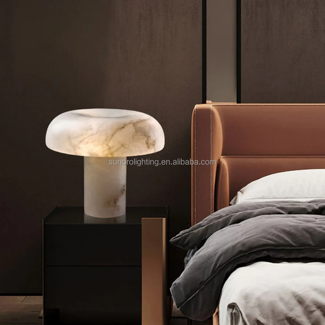 2025 Parachilna Luminaires' Modern Luxurious Alabaster Mushroom Table Lamps 110-240V Dimming Bulbs Natural Cordless AC Simple