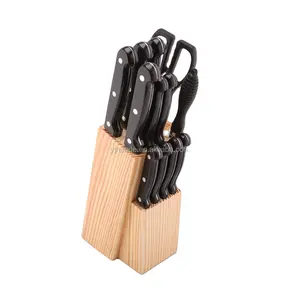 Di alta qualità 7 pcs set coltello da bistecca con blocco di legno