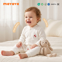 Romper Bayi Katun Lembut Kerah Berdiri Gaya Cina Bordir Kacang Keberuntungan Lengan Panjang Kancing Depan Jumpsuit Bayi Baru Lahir