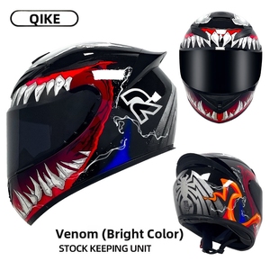 Casques de moto Qike pour hommes et femmes : design intégral personnalisé avec Bluetooth, sécurité toutes saisons. Confort prêts pour l'hiver - Product Image 3
