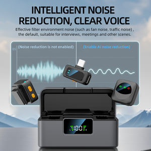 Mini microphone cravate sans fil avec suppression du bruit, kit de vlog à double micro pour les vloggers solo, <span class=keywords><strong>enregistrement</strong></span> et diffusion en direct mobile - Product Image 4