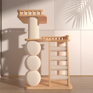 Mewah Klasik kayu padat pohon kucing terintegrasi bingkai memanjat papan gores sarang terinspirasi oleh kapsul ruang angkasa - Product Image 6