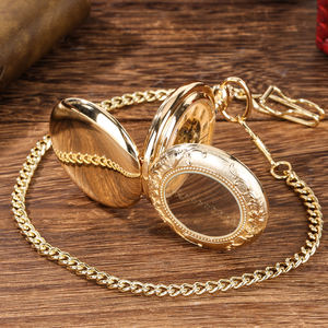 <span class=keywords><strong>Montre</strong></span> de poche mécanique squelette steampunk dorée de luxe <span class=keywords><strong>à</strong></span> double mouvement avec chaîne pour homme – Idée cadeau - Product Image 6