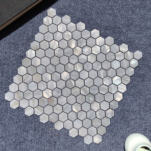 Fabricante personalizado al por mayor baño pared decoración Hexagonal Natural Shell mosaico azulejo pegatinas - Product Image 2