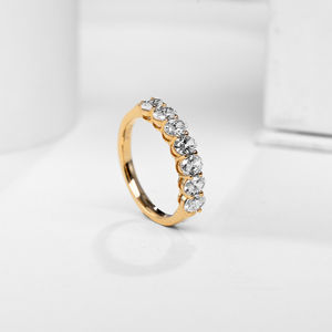 FuRunZe Custom 9k/10k/14k/18k massief gouden CVD HPHT gecertificeerde laboratorium gekweekte diamanten jubileumring - Product Image 3