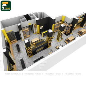 Custom Garment Boutique Display Rack Clothing Cabinet <b>Wall</b> Shelving Reception Counter Lighting Fixture - Product Image 3