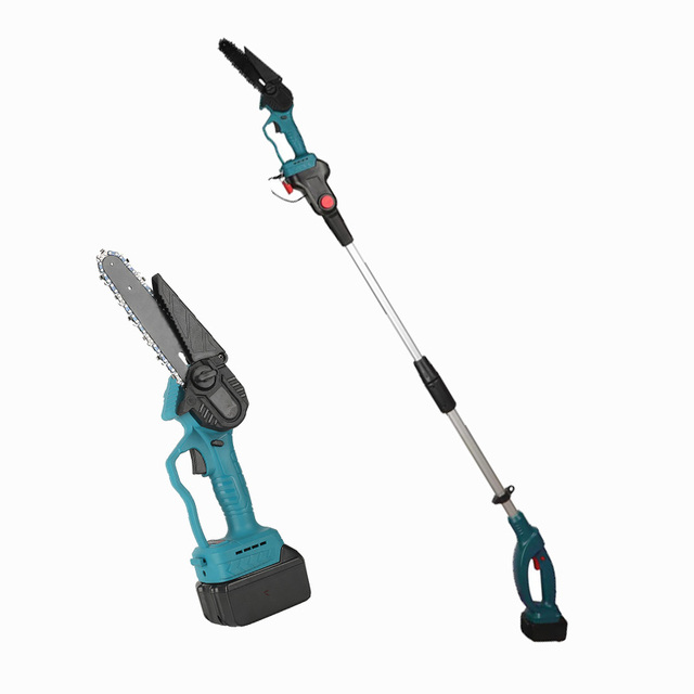 Factory Supply 21V Outdoor Wood Cutting Tool Cordless Electric Telescopic Extension Pole Chain Saw