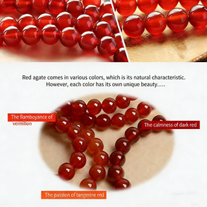 赤瑪瑙ビーズ、ルビー丸玉、散りばめられたビーズ、ヒーリングパワー、ジュエリー、ストーンビーズ、ブレスレット、ネックレス製作の卸売 - Product Image 4