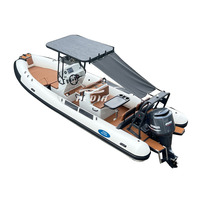 Bateau pneumatique de luxe Haide CE 23 pieds DL700 en aluminium avec moteur, bateau pneumatique de type baleine, bateau banane gonflable