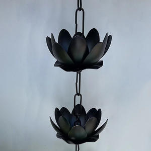 Chaîne de pluie décorative en métal pour jardin, guide d'eau de gouttière, drainage, utilisation intérieure et extérieure, violet - Product Image 5