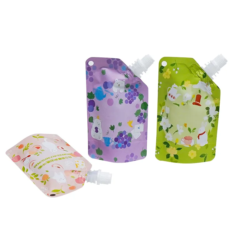 Custom Printing Afbreekbare Vloeibare Verpakking Navulling Squeeze Baby Food Sap Tuit Zakje Opstaan Drinkpapier Zakje Met Tuit