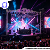 Plataforma de Escenario Portátil de Aluminio Impermeable y Antideslizante con Estructura de Truss para Organizadores de Festivales de Música y Conciertos al Aire Libre