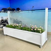 Rampe en verre rétractable universelle portable avec jardinière, anti-UV, étanche, vision panoramique, verre assemblé transparent