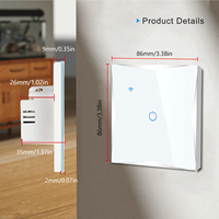 Interrupteur tactile intelligent WiFi LangYeao, norme UE/Royaume-Uni 86x86mm, compatible avec Alexa et Google Home, mode scène, minuterie et télécommande