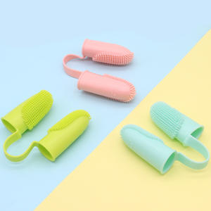 Doppio dito in Silicone Pet spazzola per la pulizia dentale per la cura orale spazzolino per cani gatti rimuove le macchie parte Pet Grooming linea di prodotti - Product Image 4