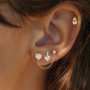 Fashion Stud Earrings <b>Titanium</b> Alloy Star Shape Claw Setting Party Jewelry - Product Image 2