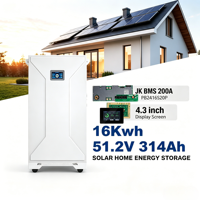 Batterie solide 16 kWh 51,2 V 314 Ah LiFePO4 pour stockage d'énergie solaire domestique, 8000 cycles, modèle T30, 135 kg, 89x42x29 mm