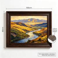 Peinture à l'huile sur toile peinte à la main, sur mesure, grand format, paysage automnal doré à texture épaisse au couteau à palette, pour décoration de salon