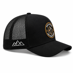 Casquettes de baseball noires ajustables en gros pour homme, avec logo personnalisé brodé/imprimé, casquettes de camionneur en maille, casquettes snapback - Product Image 2