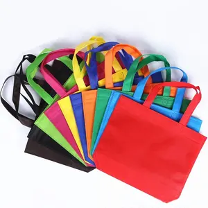 Factory Promotional Travel Reusable Eco Friendly Grocery Blank Shopping Tote Bags Non Woven Bag With Sturdy Handles
