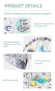 Tapis de jeu souple pliable 4 en 1 avec 20 pièces Ocean Ball Early Educational Infant Fitness Rack Baby Play Mat - Product Image 5