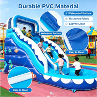 Ensemble de jeux gonflables multifonctionnel combinant château gonflable, toboggan et piscine à balles, équipement de divertissement pour les anniversaires d'enfants