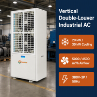 Système de climatisation industrielle de haute qualité 380V triphasé à double ventilateur pour salle d'équipement, portée 15-25m
