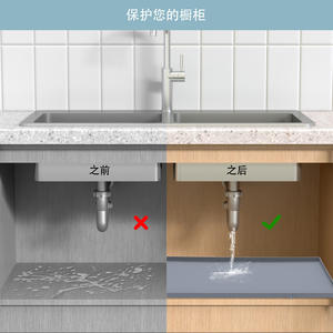 Tapete de Silicona para Escurridor de Cocina, Rectangular, Resistente a Manchas y Aceite, Fácil de Limpiar, Multifuncional, para Fregadero y Gabinete - Product Image 4