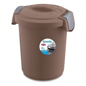 Bidoncino (8Lt) coperchio a clip SPEEDY <b>Tortora</b> 70314 - Product Image 2