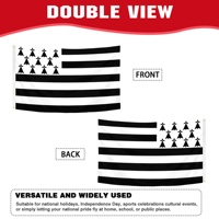 Drapeau de la Bretagne (France) 3x5 pieds, imprimé numériquement, résistant à la décoloration, pour salons professionnels et affichage d'entreprise (OEM/ODM)
