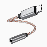 Adaptateur audio HiFi Type-C vers 3,5 mm, convertisseur DAC numérique sans perte en cuivre monocristallin, avec contrôle filaire des appels pour téléphones
