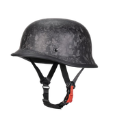 Casque demi-coque rétro en fibre de carbone - Casque de moto respirant et léger