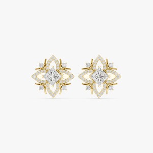 Pendientes de Diamantes con Diseño Floral de Hojas, de Lujo a Precio Accesible, para Mujer, Ideales para Regalo y Uso Diario, Disponibles para la Venta - Product Image 1