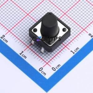 TS015-CBW1EH10.0 Tactile Switch Through hole-4P,12x12mm Switch Single Pole Single Throw Round Button 1.8N Through Hole - Product Image 1