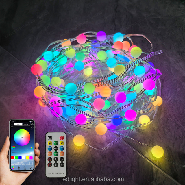 USB Wifi Smart APP LED Fairy Light with IP65 RGB Leather Wire String Remote Control for Outdoor Christmas Decorations