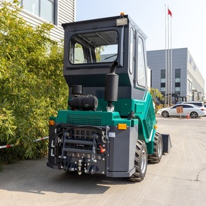 Mini-chargeuse sur pneus hydraulique diesel verte avec godet pour travaux de construction et utilisation agricole - Product Image 3